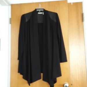 Brand new w tags Black kimono jacket flowy witchy leather shoulder cardigan vtg